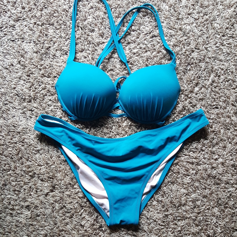 ✨hp✨Shade & Shore Blue Bikini Set 36C/XL